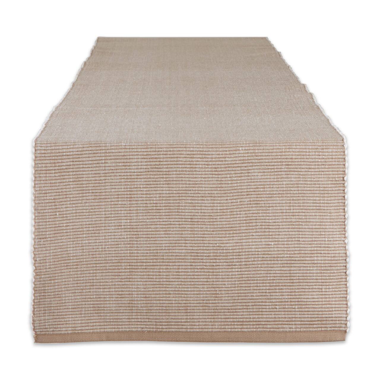 DII® 108" Stone & White 2-Tone Ribbed Table Runner